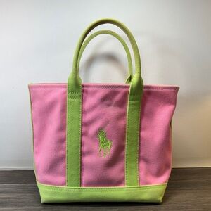 Polo Ralph Lauren Vibrant Pink and Lime Tote